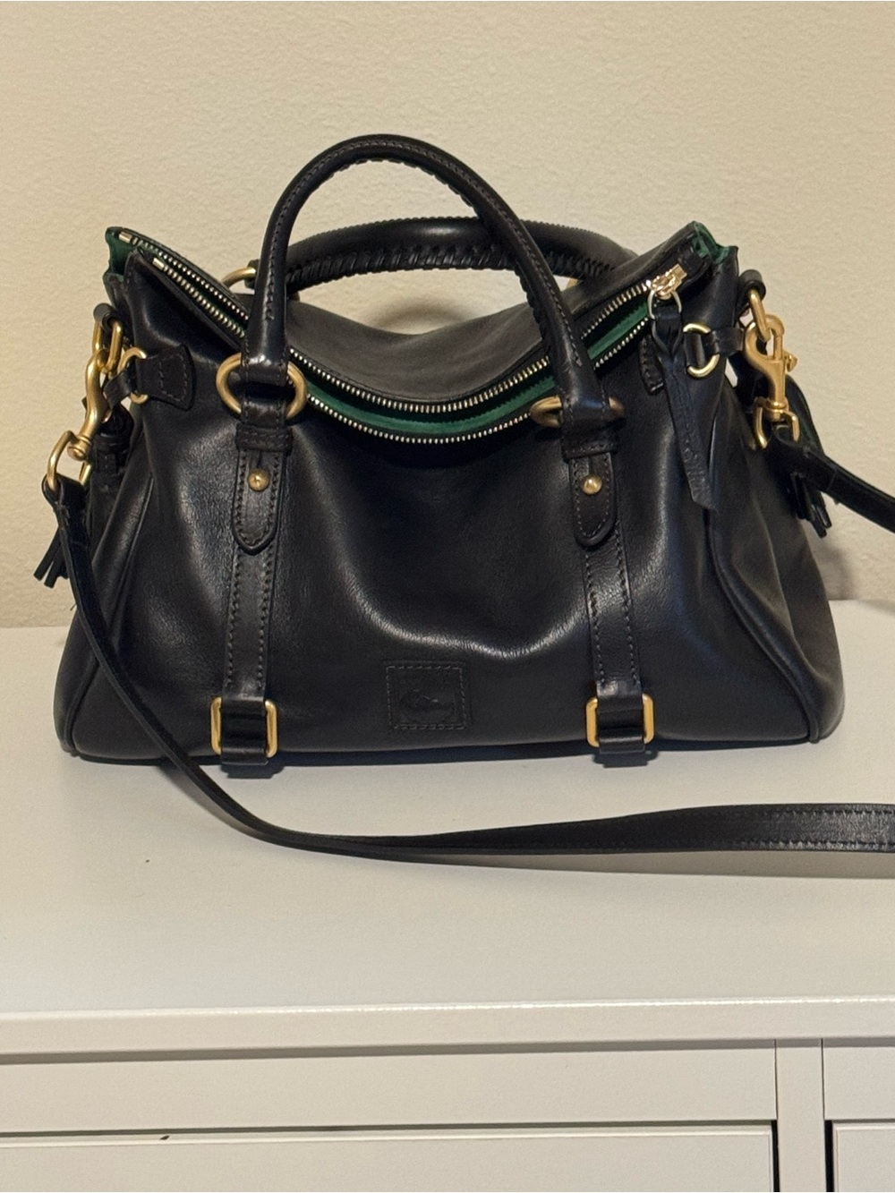 Dooney & Bourke Florentine Satchel Black Leather Large